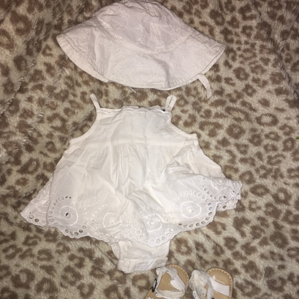 Baby Gap sundress hat and sandals outfit